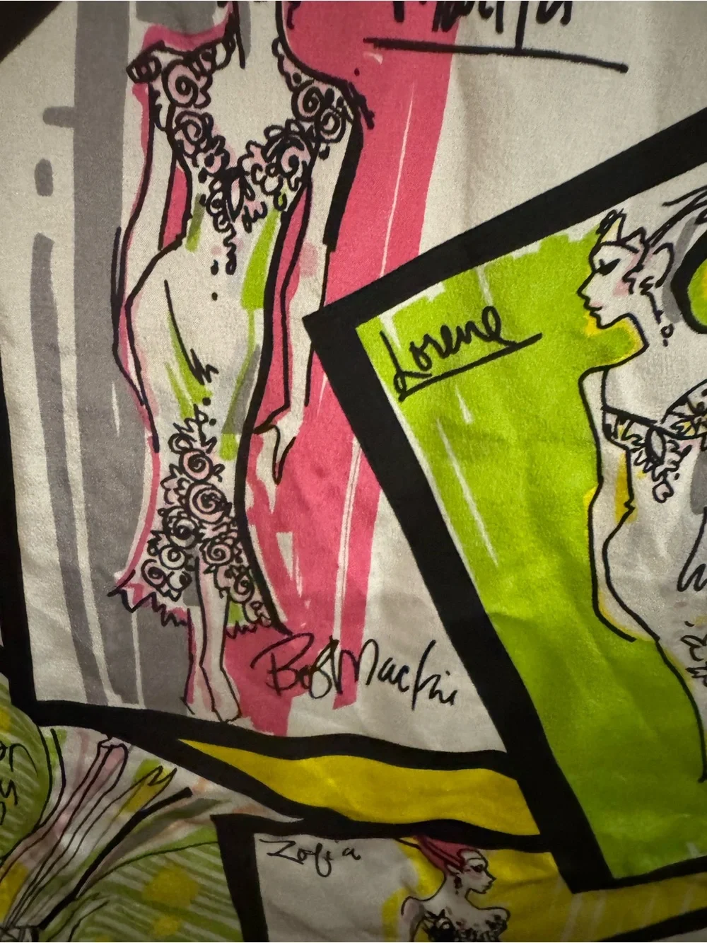 Bob Mackie Wearable Art Whimsical Collection 100% Silk Scarf